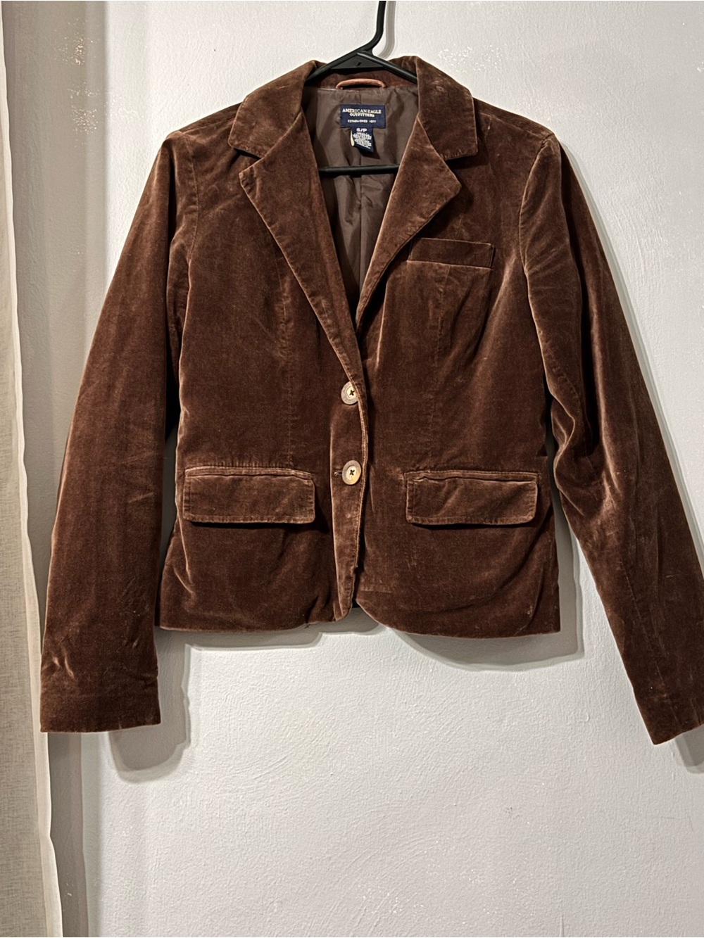 Y2K American Eagle Outfitters Chocolate Brown Velvet Blazer
